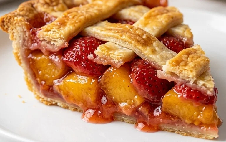 Honey Strawberry Peach Pie.