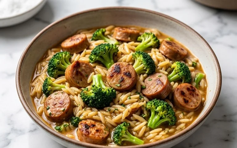 Chicken Sausage Broccoli Orzo Delicious Recipe